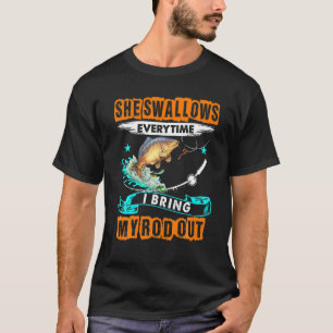 Common Carp Gift For Men Cool Gag She Swallows Eve T-Shirt