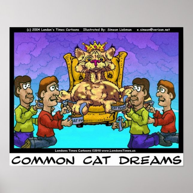 Common Cat Dreams Funny Collectable Art Poster (Front)