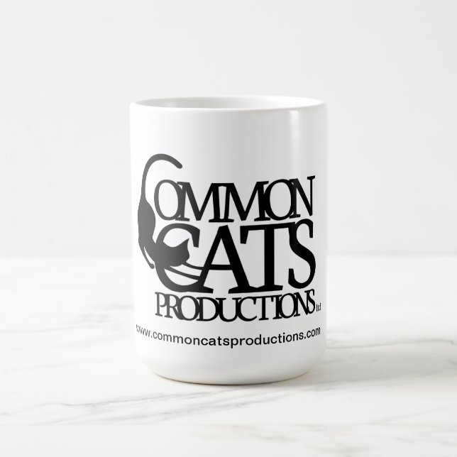 Common Cats Full Logo Black Coffee Mug (Center)