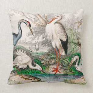 Common Crane, White Stork, Gigantic Crane, Common Throw Pillow