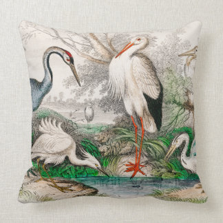 Common Crane, White Stork, Gigantic Crane, Common  Throw Pillow