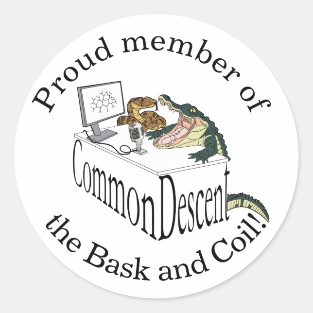 Common Descent Bask & Coil Classic Round Sticker (Front)