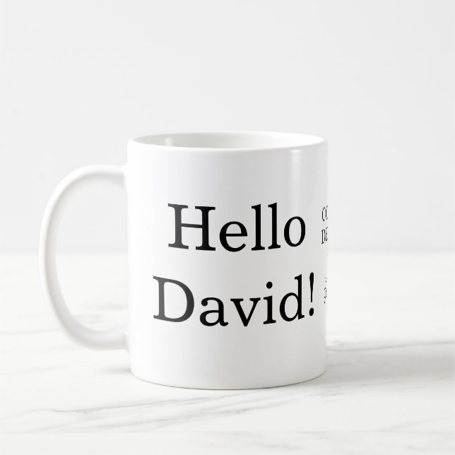 Common Descent Hello David! Hello Will! Mug (Left)