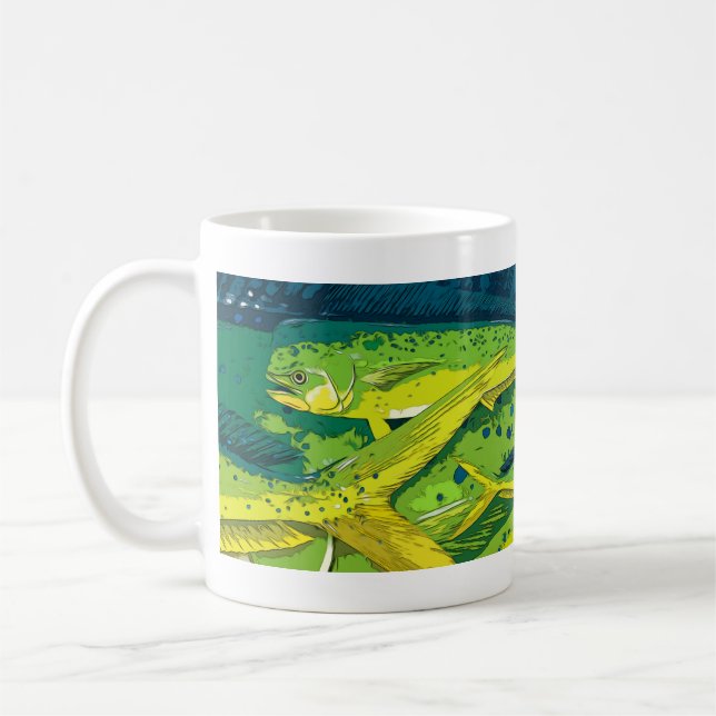 Common Dolphinfish Graphic Coffee Mug (Left)