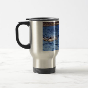 Common Dolphins Porpoising Travel Mug