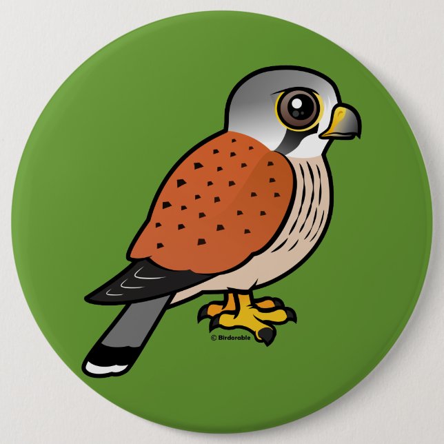Common Kestrel 6 Inch Round Button (Front)