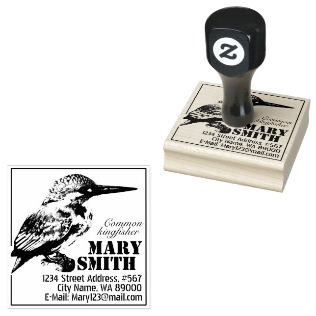 Common kingfisher rubber stamp (Stamped)