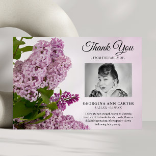 Common Lilac Floral Funeral Thank You Card