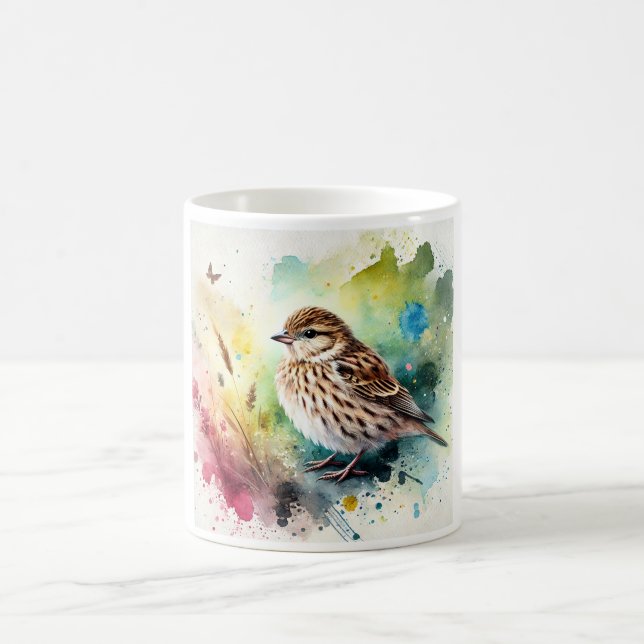 Common Linnet 210724AREF102 - Watercolor Coffee Mug (Center)