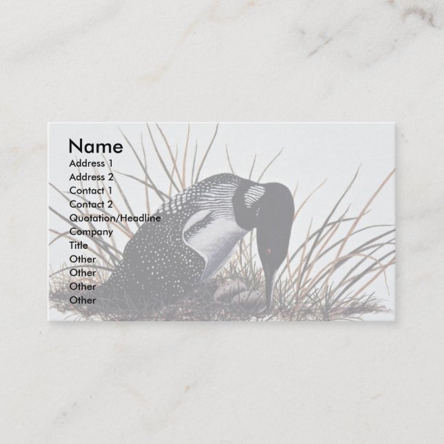 Common loon business card (Front)
