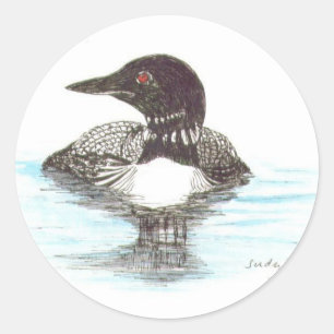Common Loon Classic Round Sticker