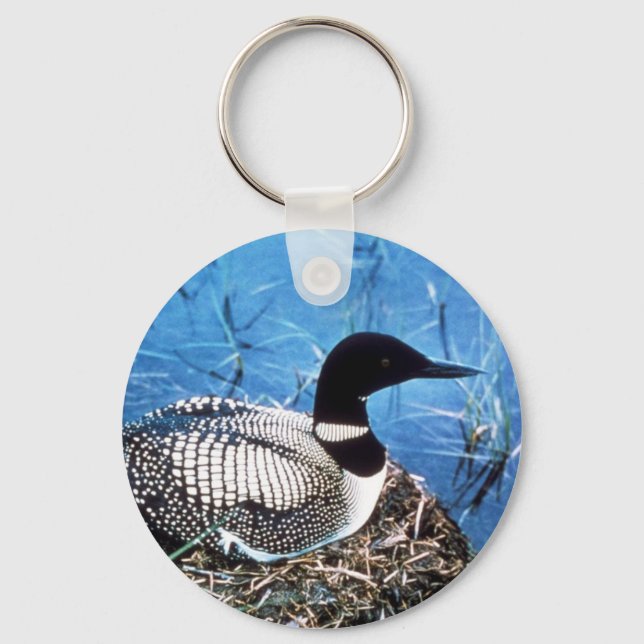 Common Loon on Nest Keychain (Front)