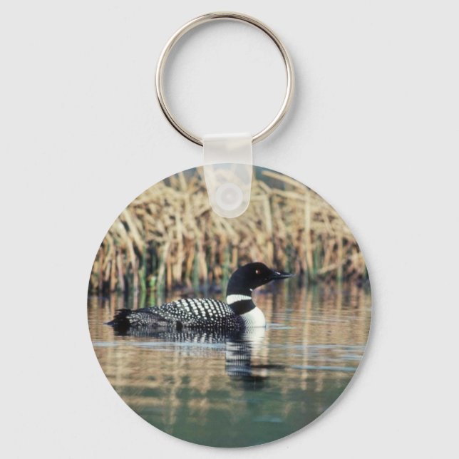 Common Loon on Water Keychain (Front)