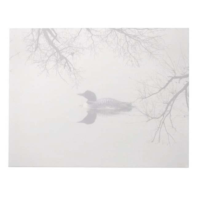 Common Loon Swims in a Northern Lake in Winter Notepad (Front)