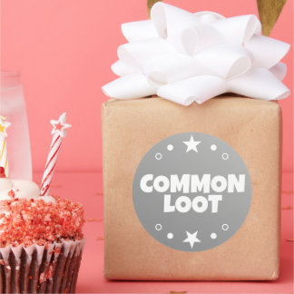 Common Loot Gamer Kids Grey Text Slogan Classic Round Sticker