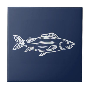 Common Mackerel Fish Aquatic Blue Nautical Tile