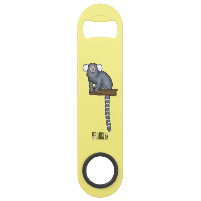 Common marmoset cartoon illustration bar key (Front)