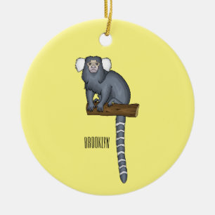 Common marmoset cartoon illustration ceramic ornament