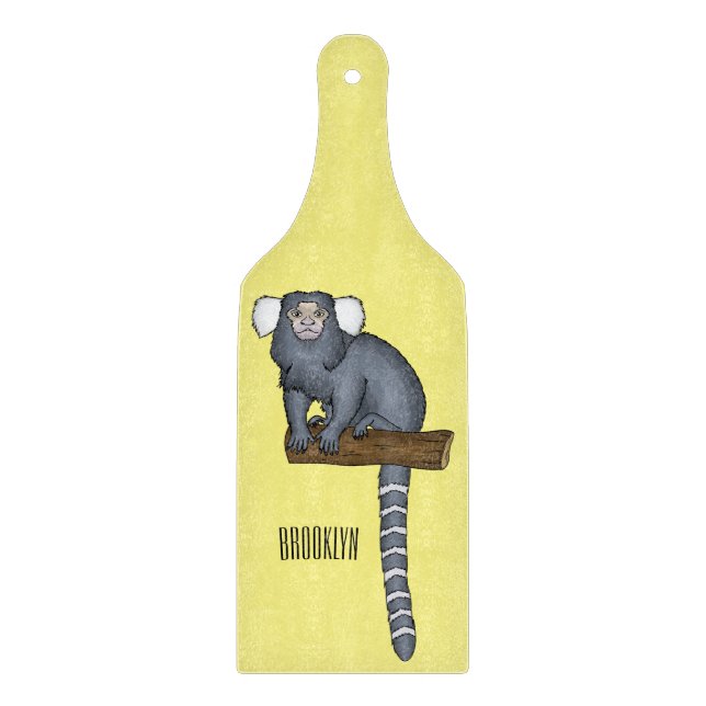 Common marmoset cartoon illustration cutting board (Front)