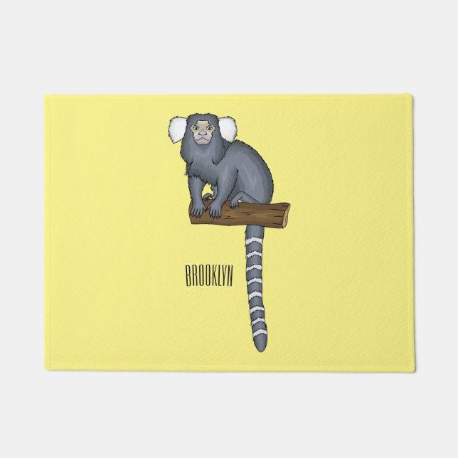 Common marmoset cartoon illustration doormat (Front)