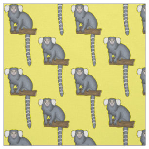 Common marmoset cartoon illustration fabric