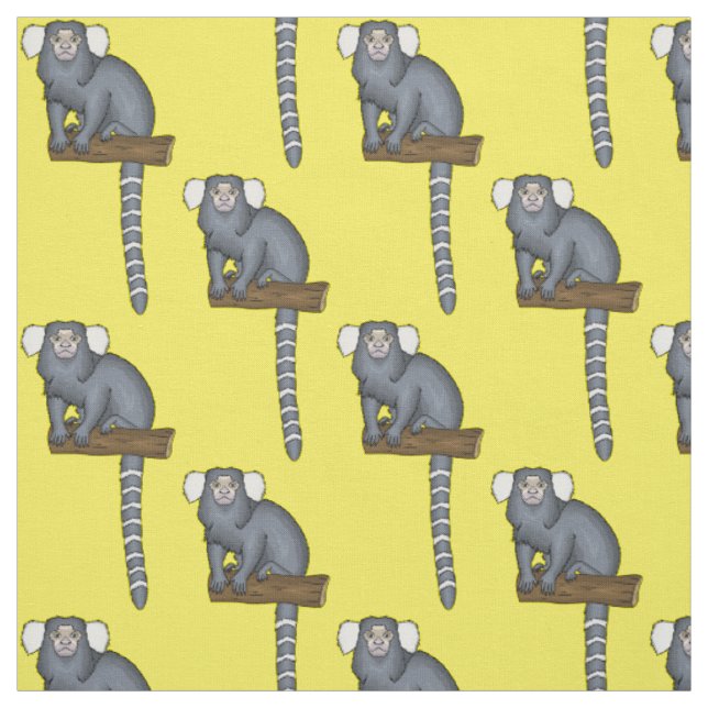 Common marmoset cartoon illustration fabric (Swatch)