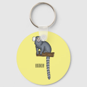 Common marmoset cartoon illustration keychain