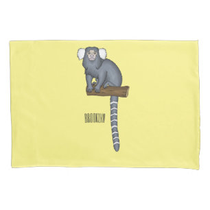Common marmoset cartoon illustration pillowcase