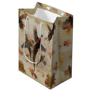 Common pheasant wrapping paper medium gift bag
