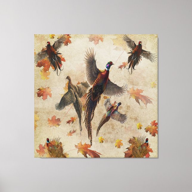Common pheasant wrapping paper medium gift bag out canvas print (Front)