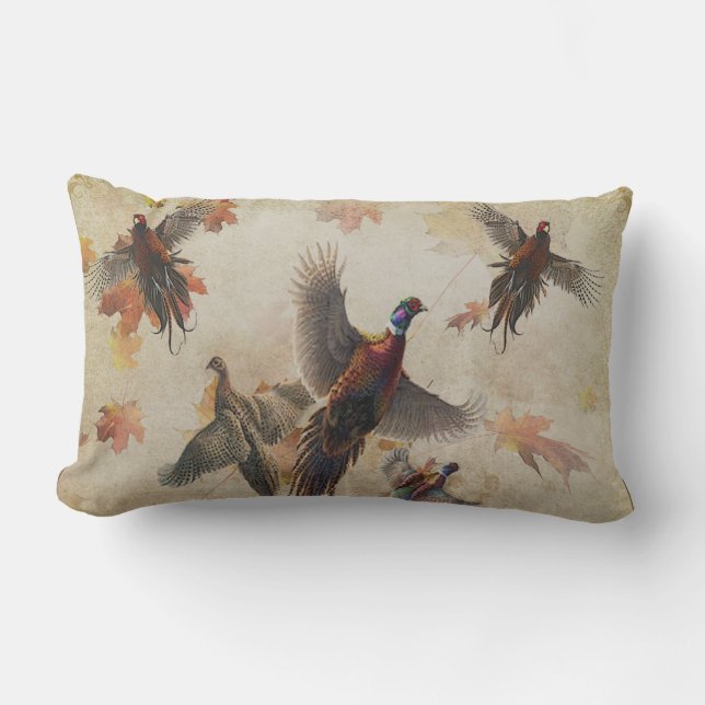 Common pheasant wrapping paper medium gift bag out lumbar pillow (Front)
