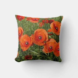 Common Poppies Throw Pillow