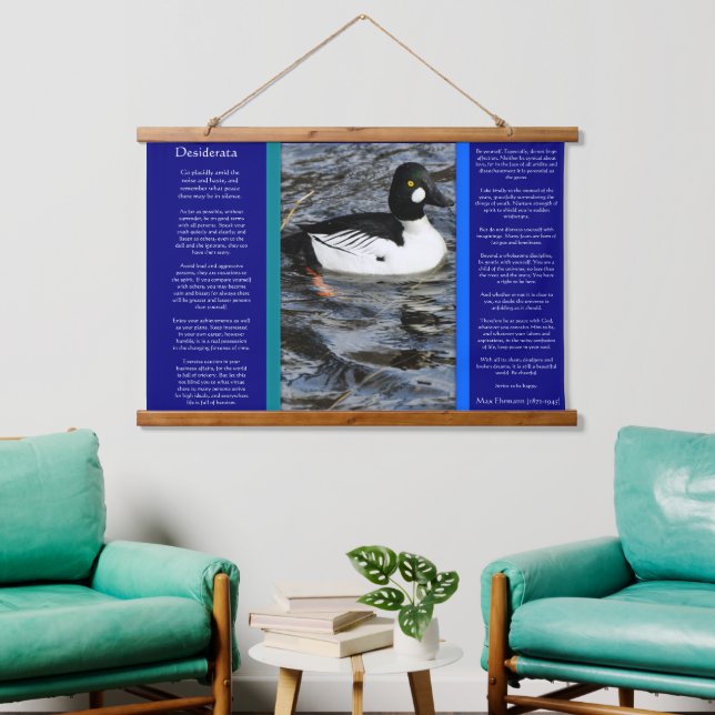 Common Ring-necked Duck Looking Duck  Desiderata  Hanging Tapestry (Living Room)