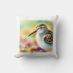 Common Sandpiper 020824AREF120 - Watercolor Throw Pillow