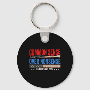 Common Sense Over Nonsense Harris Waltz Democrat P Keychain