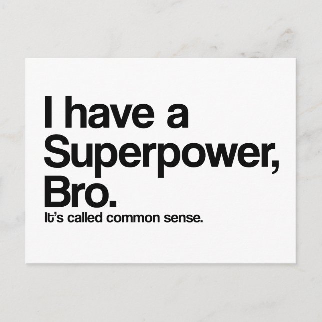 Common Sense Superpower Postcard (Front)