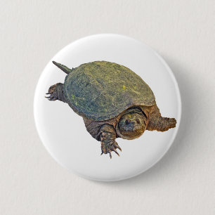 Common Snapping Turtle - Chelydra serpentina 2 Inch Round Button