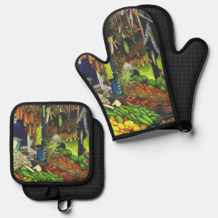 Common Threads of Human Interactions, Budapest Oven Mitt & Pot Holder Set