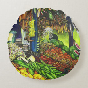 Common Threads of Human Interactions Round Pillow