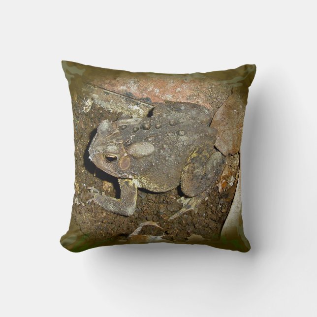 Common Toad - Bufo bufo Throw Pillow (Front)