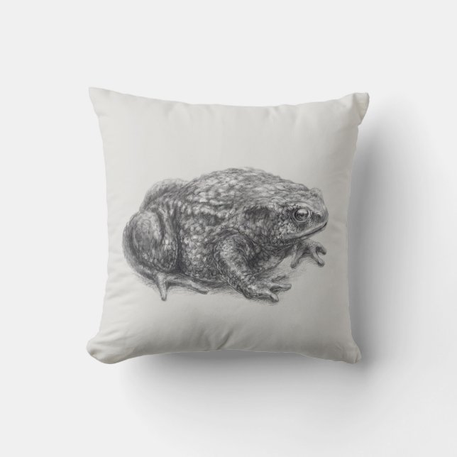 'Common toad (version without name)' Throw Pillow (Front)