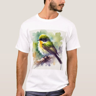 Common Tody Flycatcher 040924AREF119 - Watercolor T-Shirt