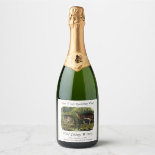 Common (White-tailed) Deer - Audubon's Quadrupeds Sparkling Wine Label