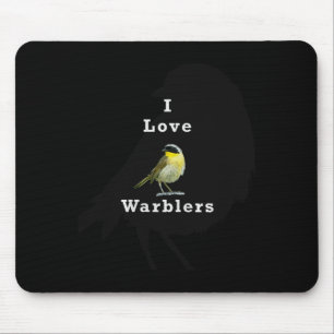 Common Yellowthroat Warbler ”i Love Warblers” Prem Mouse Pad