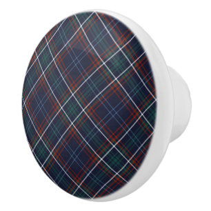 Commonwealth of Massachusetts Tartan Ceramic Knob