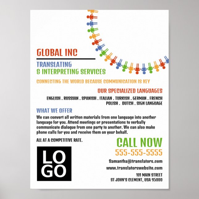 Communication Design, Translator & Interpreter Poster (Front)
