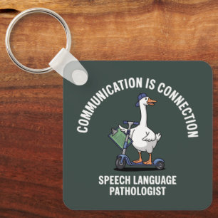 Communication Is Connection Speech Language Goose Keychain