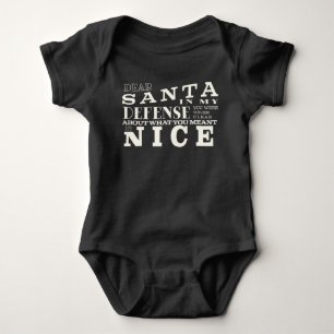 'Communication Is Key' Plea Naughty Santa Claus Baby Bodysuit