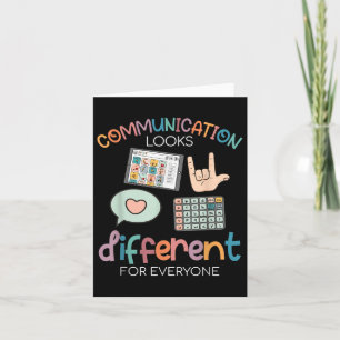Communication Looks Different For Everyone Autism  Card