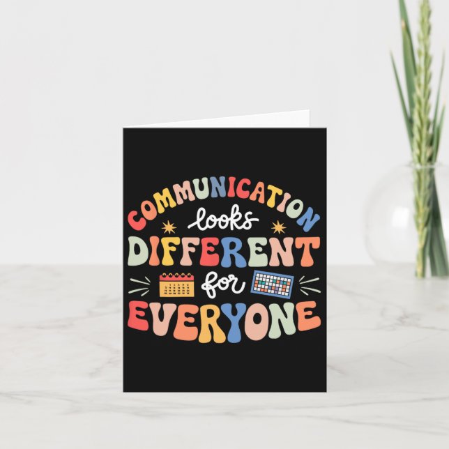 Communication Looks Different For Everyone Autism  Card (Front)